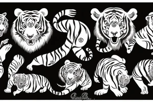 Girl bleeding with tiger tattoo idea