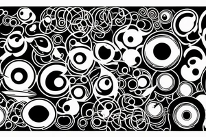 scull, ribs black circles, yeys tattoo idea