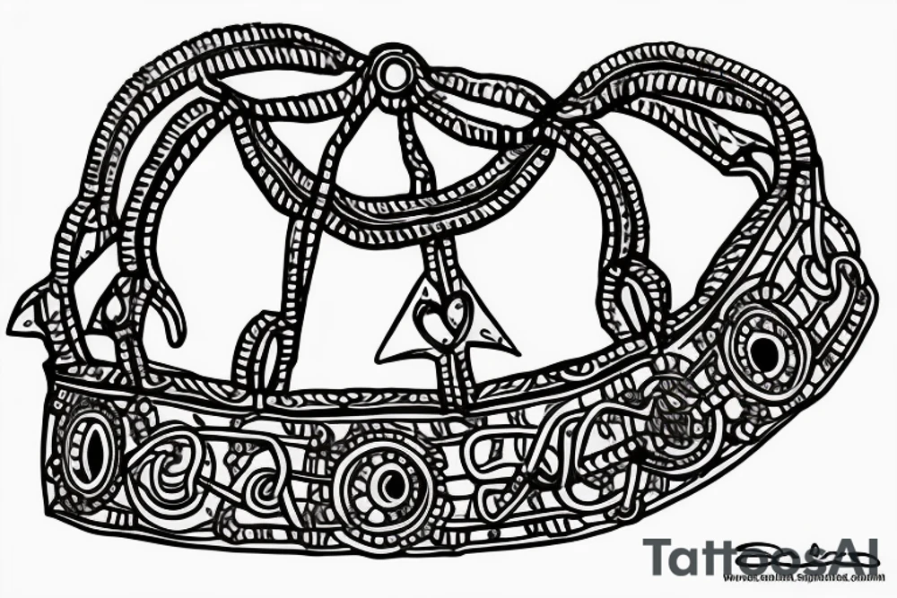 crown on chain trying to fly out. deep, dark tattoo idea