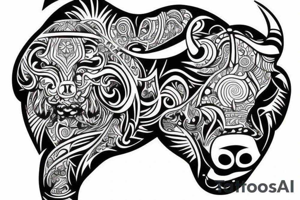 Bull vs. bear tattoo idea