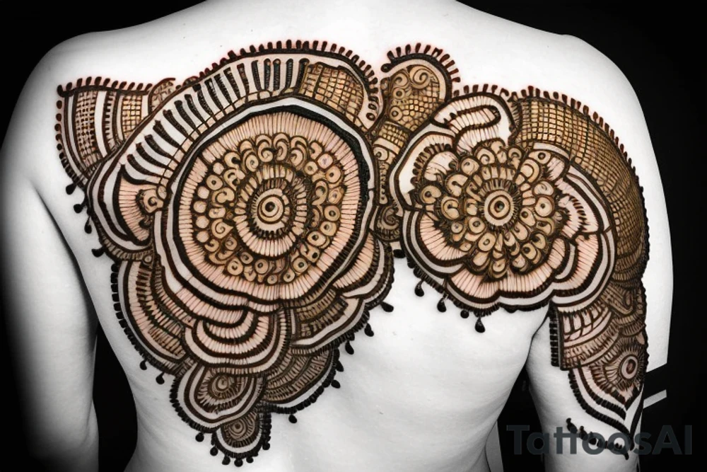 mehndi on shoulder tattoo idea