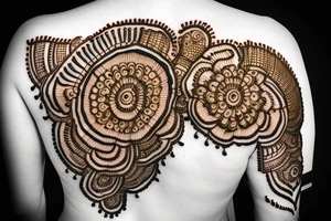 mehndi on shoulder tattoo idea