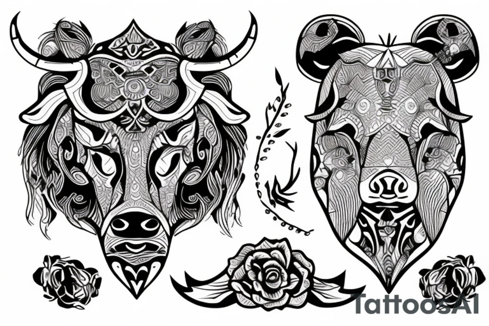 Bull vs. bear tattoo idea