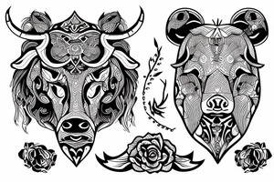 Bull vs. bear tattoo idea
