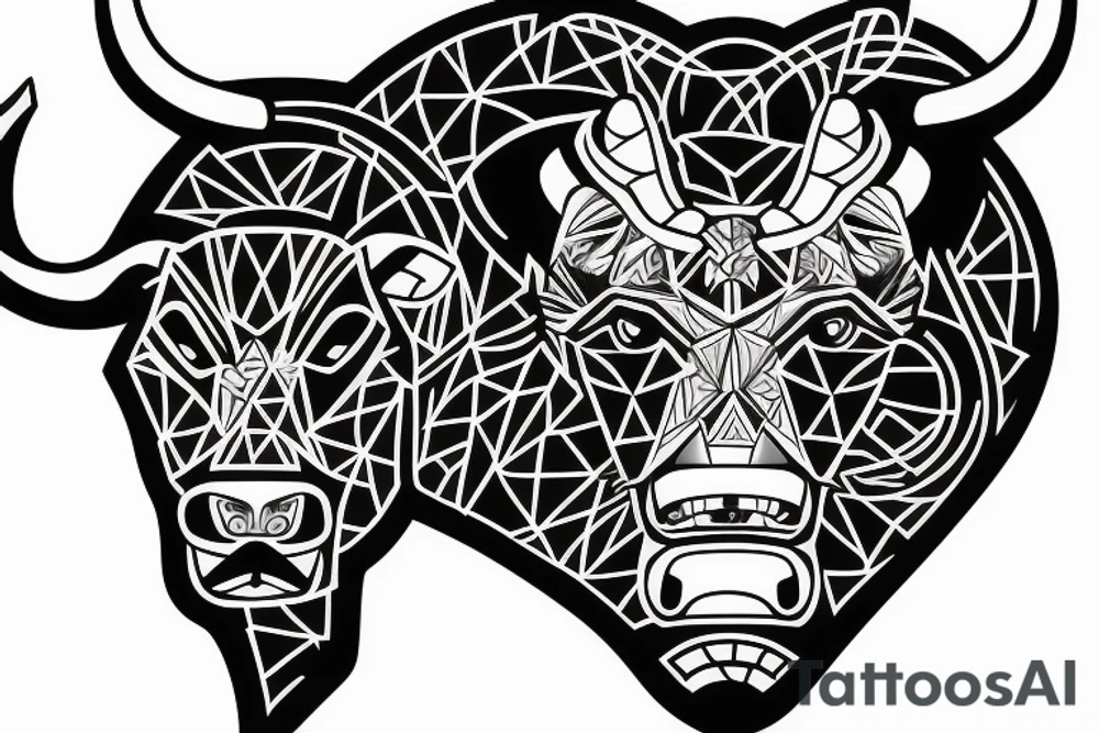Bull vs. bear tattoo idea
