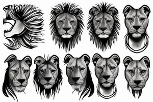 head half pitbull half lion tattoo idea