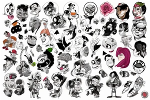 top 50 cartoon characters talking to each other tattoo idea