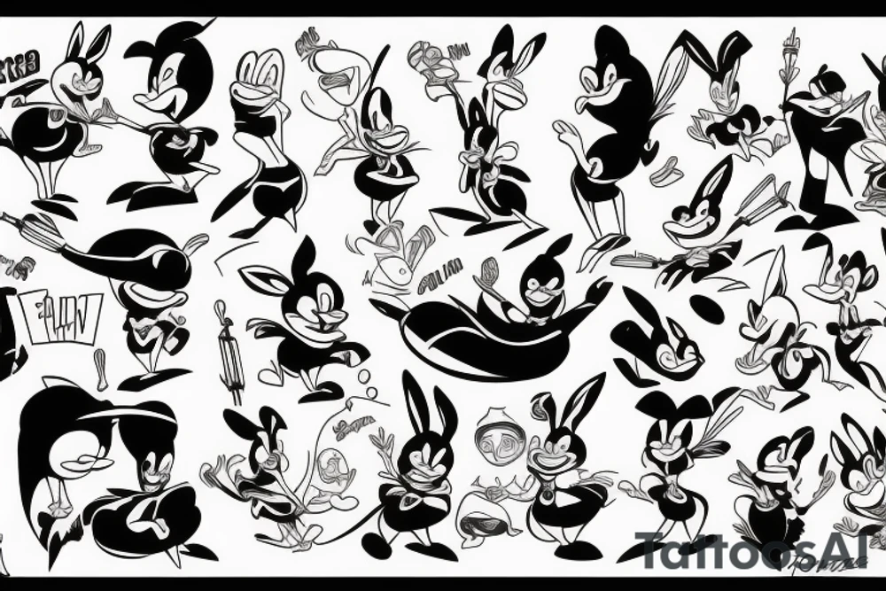 looney tunes characters tattoo idea