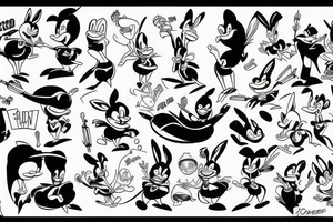 looney tunes characters tattoo idea