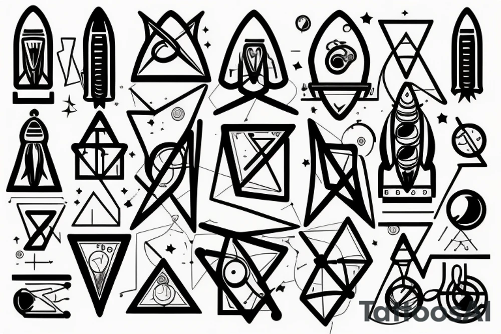 Science, rocket, abstract, space, dna tattoo idea