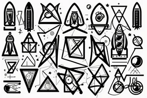Science, rocket, abstract, space, dna tattoo idea