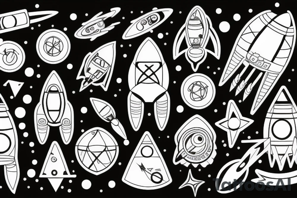 Science, rocket, abstract, space, dna tattoo idea