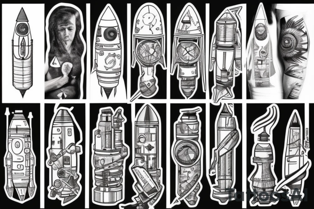 Science, rocket, abstract, space, dna tattoo idea
