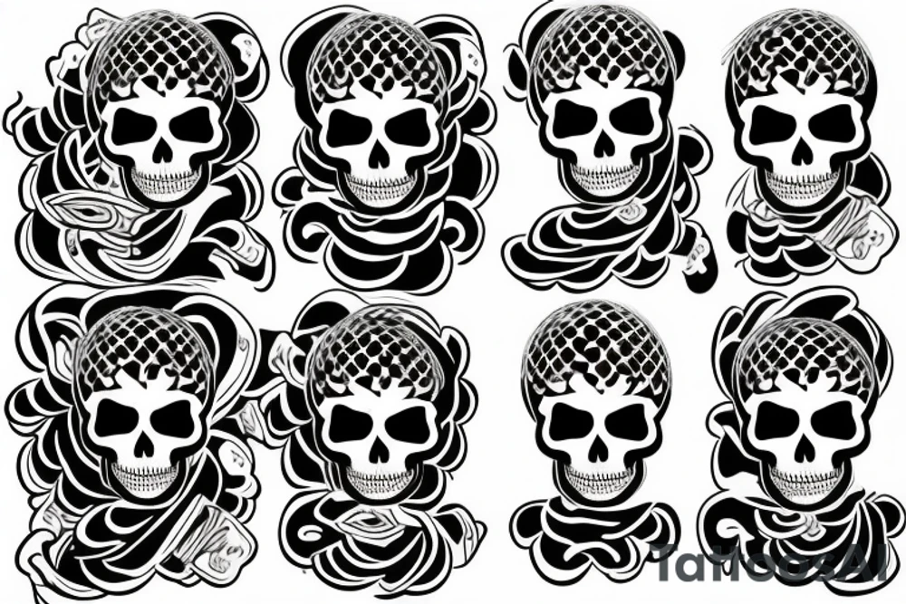 Skeleton Buddhist monk tattoo idea