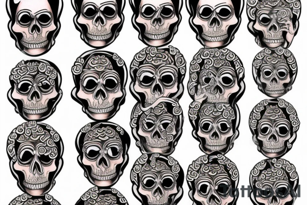 Skeleton Buddhist monk tattoo idea