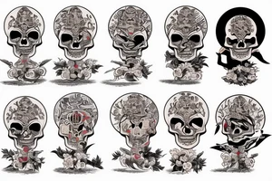 Skeleton Buddhist monk tattoo idea