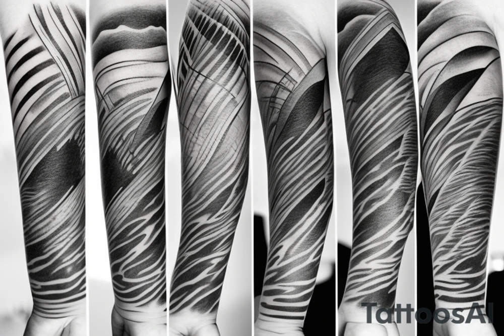 A hand holding the ocean and sunset tattoo idea A hand holding the ocean and sunset tattoo idea