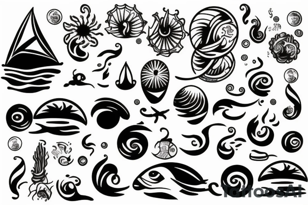 Ocean sunset tattoo idea