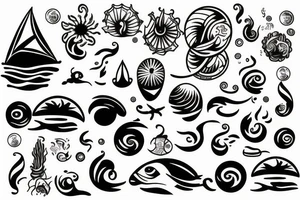 Ocean sunset tattoo idea