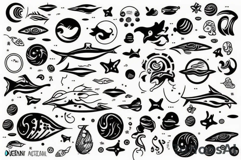 Ocean sunset tattoo idea