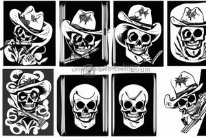 Cowboy skeleton smoking tattoo idea