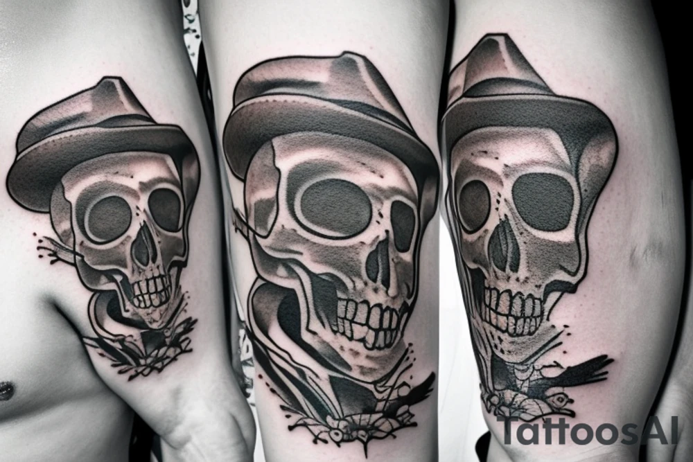 Cowboy skeleton tattoo idea