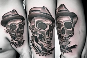 Cowboy skeleton tattoo idea