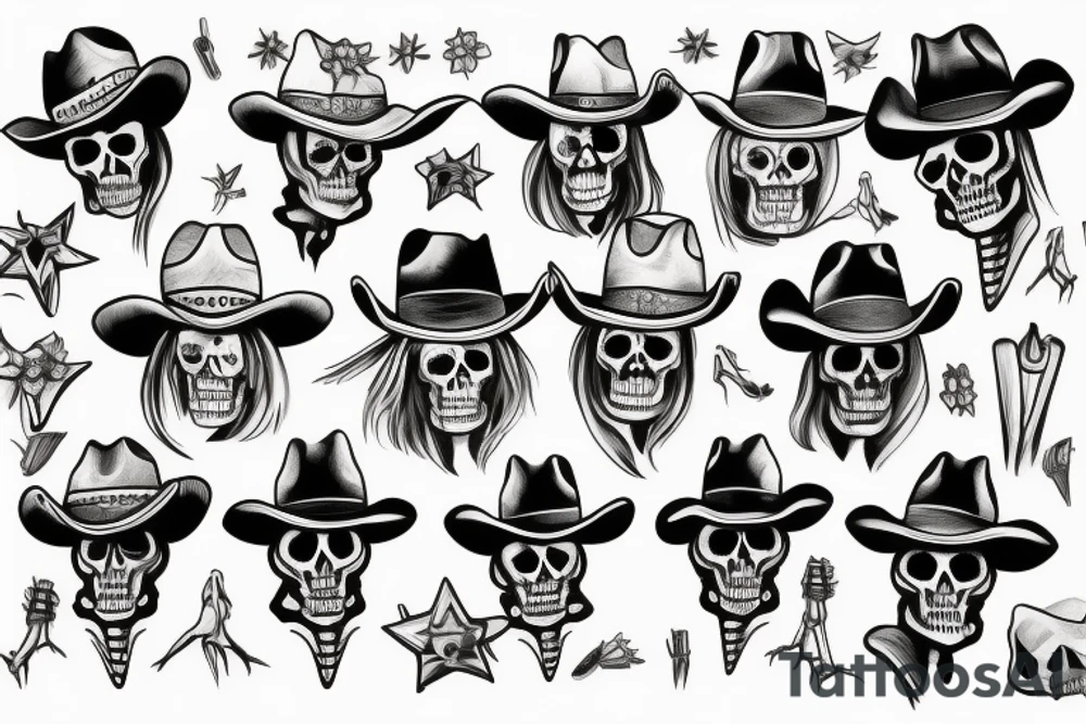 Cowboy skeleton tattoo idea