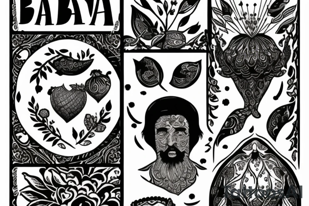 Text "babak ava yalda" tattoo idea