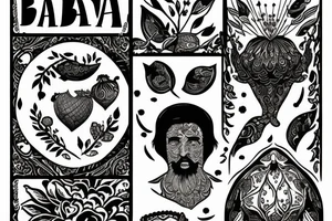 Text "babak ava yalda" tattoo idea
