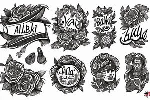 Text "babak ava yalda" tattoo idea