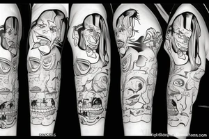 The clown eats a bottle tattoo idea