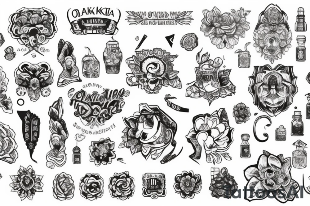 Облака, катана, в квадрате tattoo idea