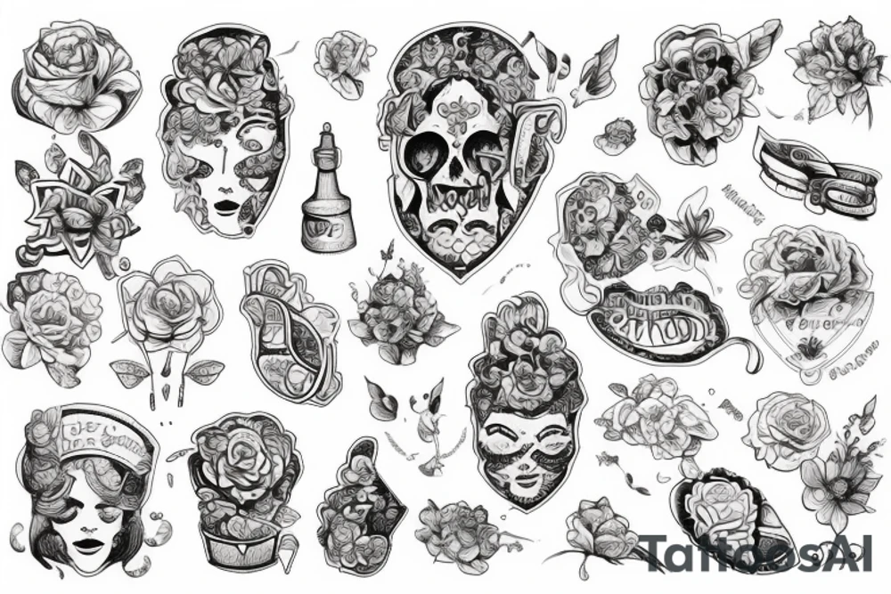 Облака, катана, в квадрате tattoo idea