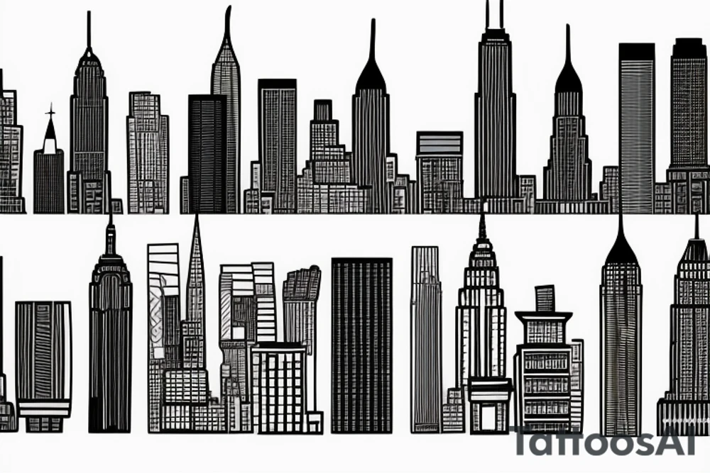 New York skyline tattoo idea