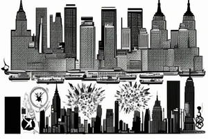 New York skyline outline tattoo idea