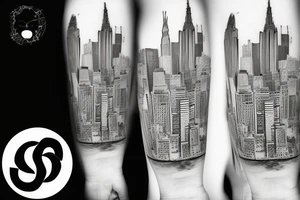 New York skyline outline tattoo idea