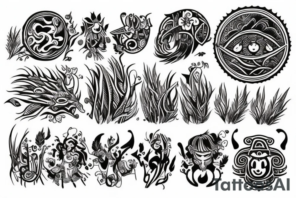 kind grass magical tattoo idea