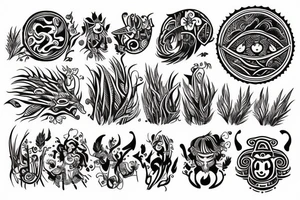 kind grass magical tattoo idea