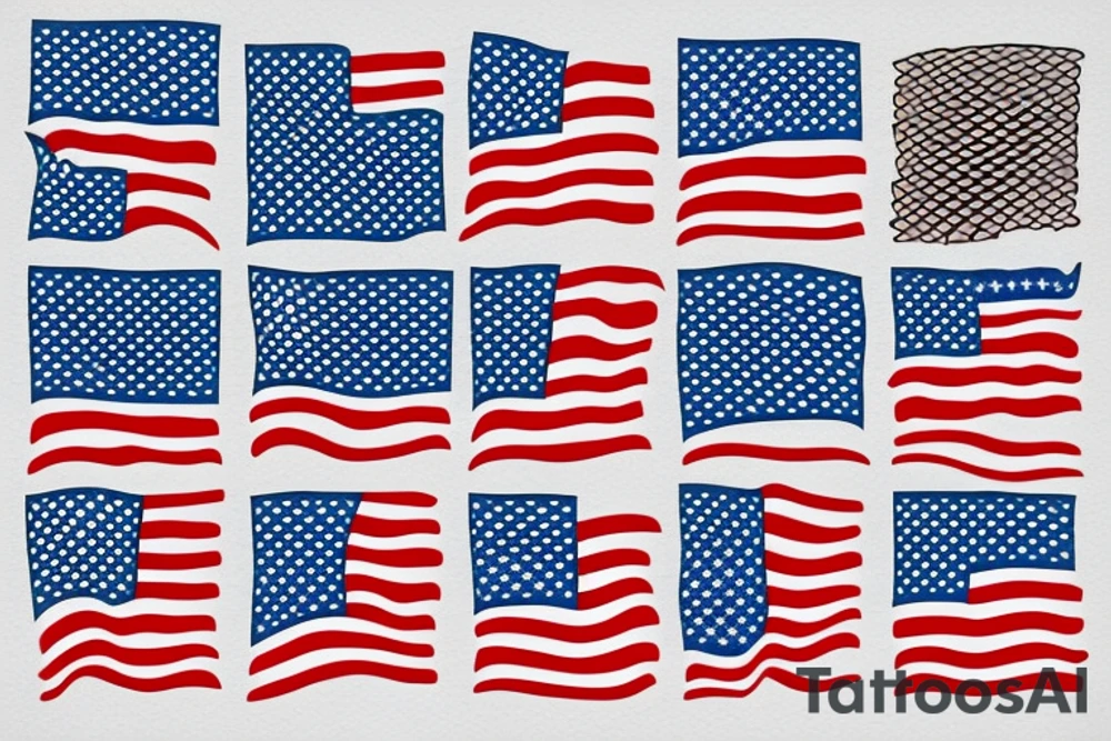 US flag waving tattoo idea