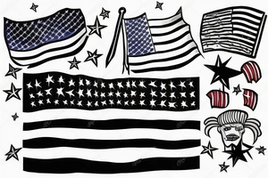 US flag waving tattoo idea