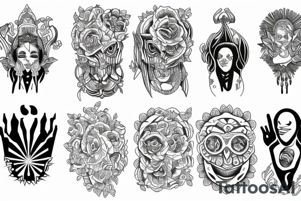 Pray, God, symmetry tattoo idea