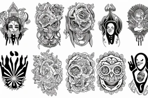 Pray, God, symmetry tattoo idea