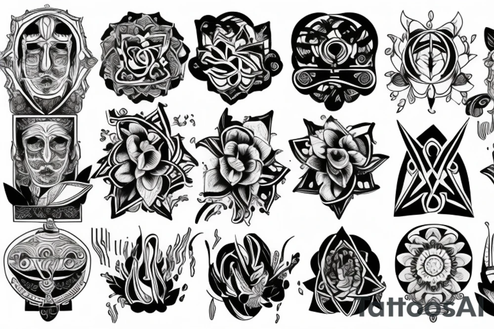Pray, God, symmetry tattoo idea