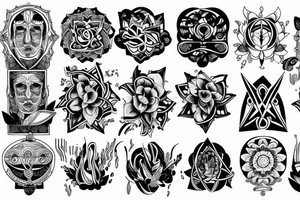 Pray, God, symmetry tattoo idea