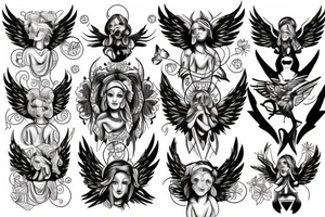 Angels, God, symmetry tattoo idea