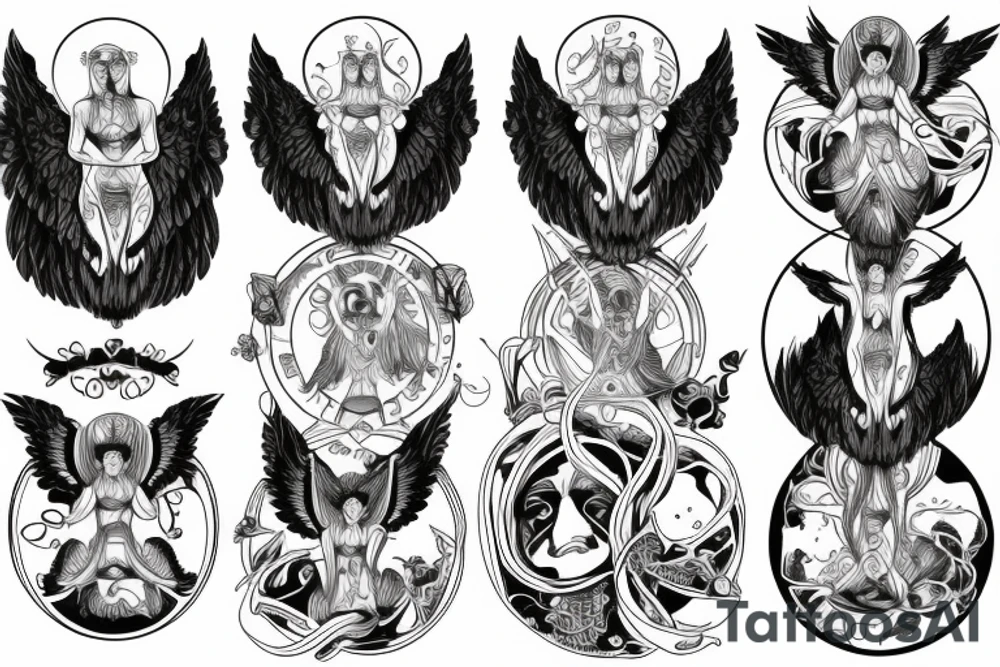 Angels, God, symmetry tattoo idea