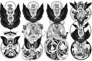 Angels, God, symmetry tattoo idea