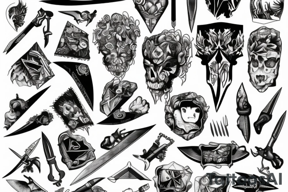 Knife mountain tattoo idea
