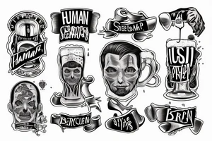 Human on a step holding a beer in his hand tattoo idea